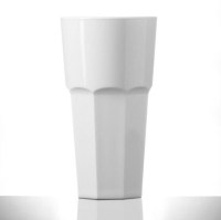 WHITE Reusable Plastic Remedy Tall Glass